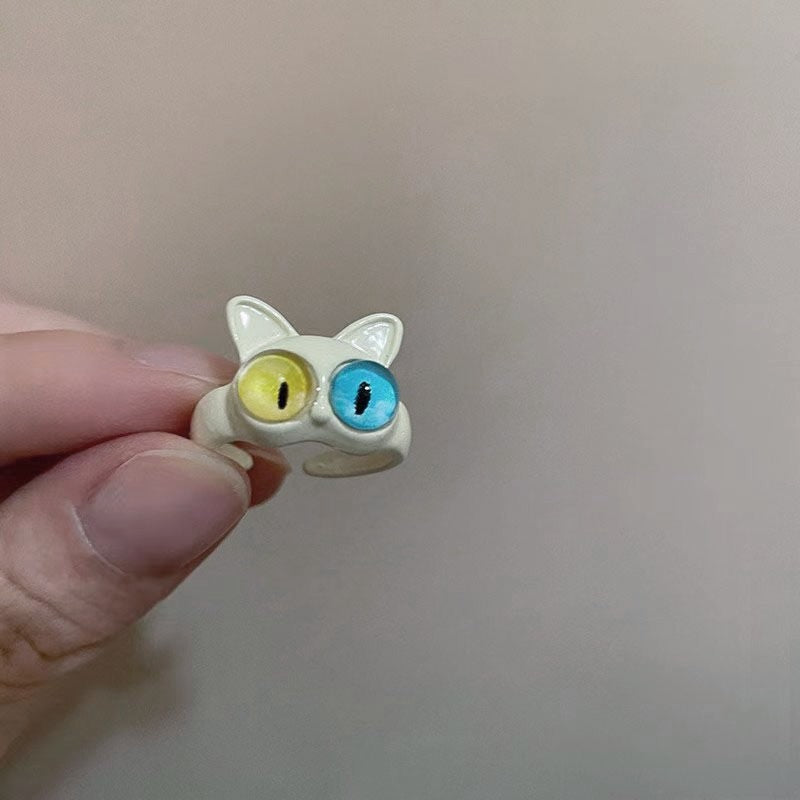 Funny Cartoon Monster Kitten Ring Gift for Girls
