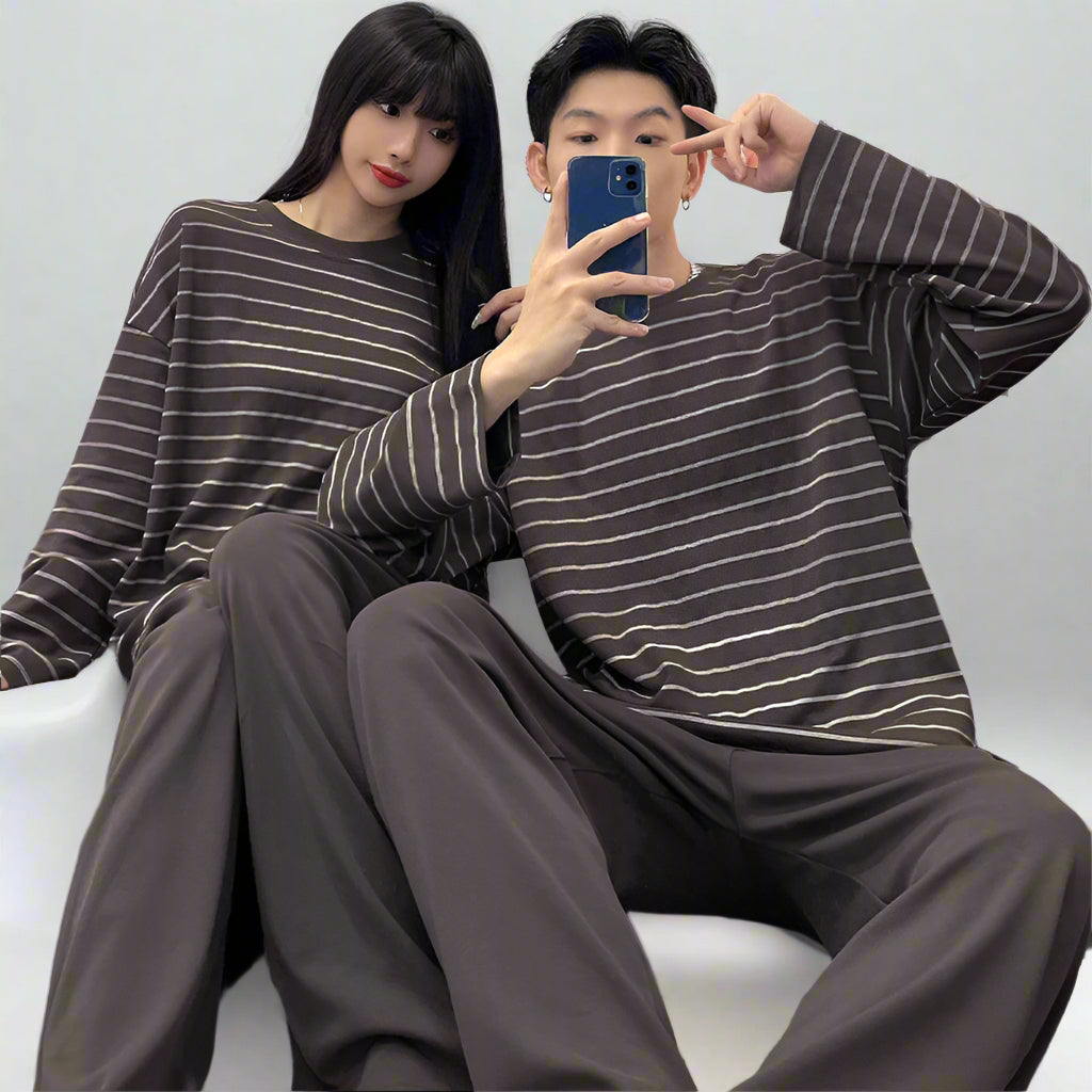 Organic Cotton Matching Pajamas for Couples - Soft Loungewear