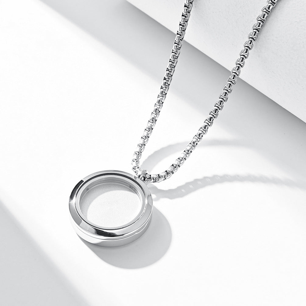 Custom Engraved Urn Cremation Mens Pendant Necklace