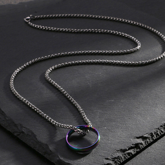 Custom Engravable Ring Mens Necklace