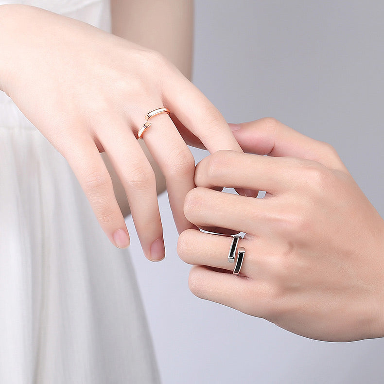 Custom Engraved Maching Wedding Rings Set Sterling Silver