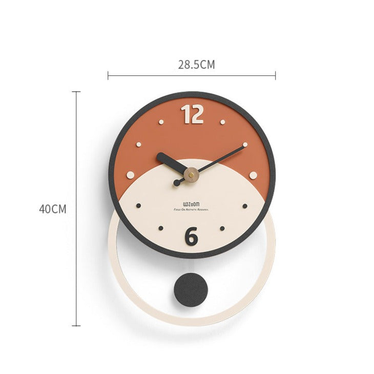 Minimalist Circular Pendulum Silent Wall Clock