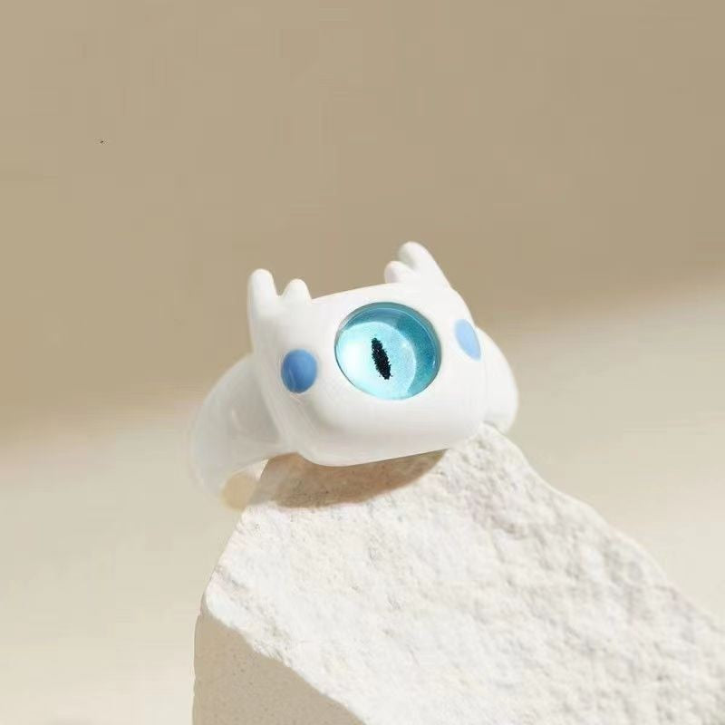 Funny Cartoon Monster Kitten Ring Gift for Girls