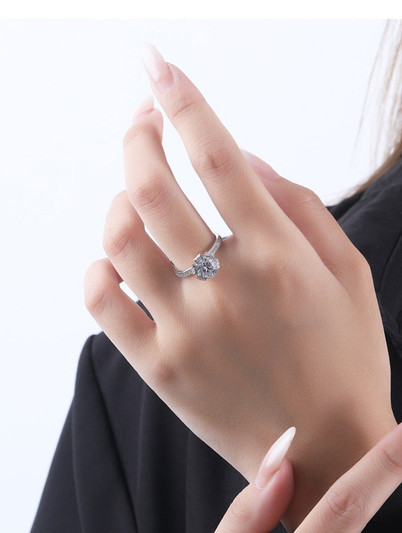 1 Carat Moissanite Bouquet Diamond Women Ring