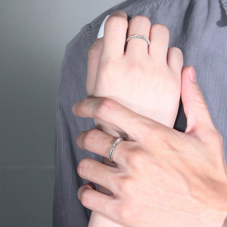 Custom Engraved Matching Wedding Bands for Two (Adjustable size)