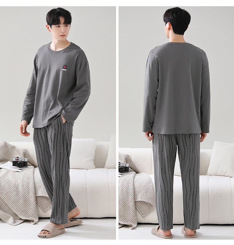 His and Hers Long Sleeve Cotton PJs Set