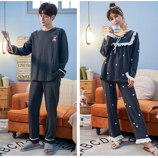 Pajamas Set for Couples Bear Design 100% Cotton