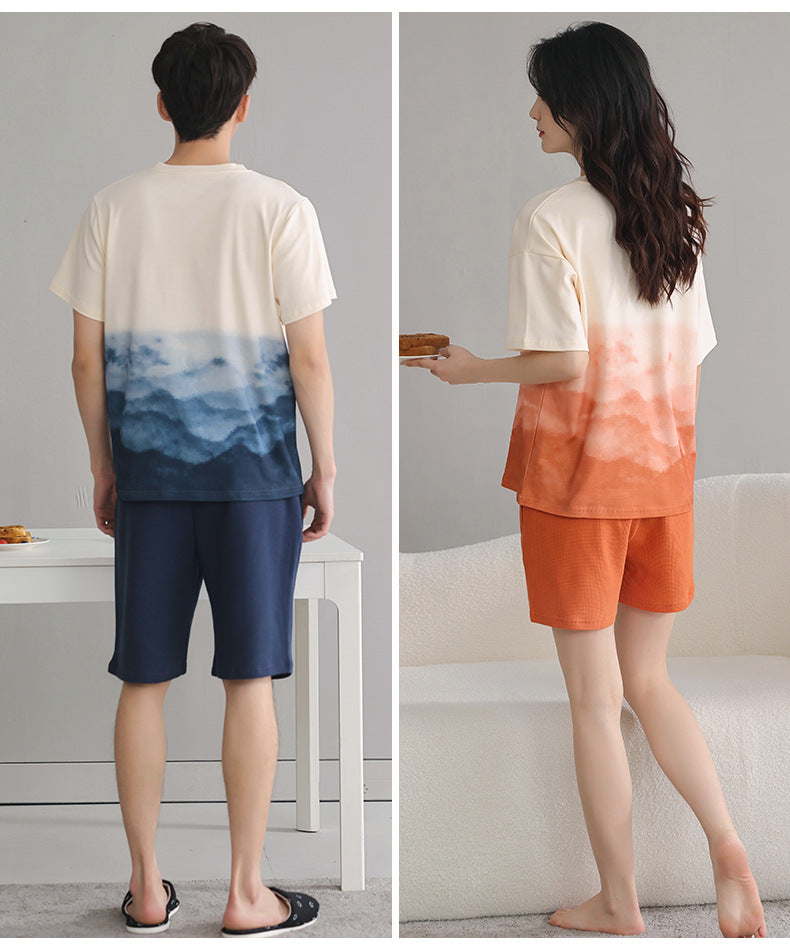 Pure Cotton Matching Pajamas Nightwear Set for Couples