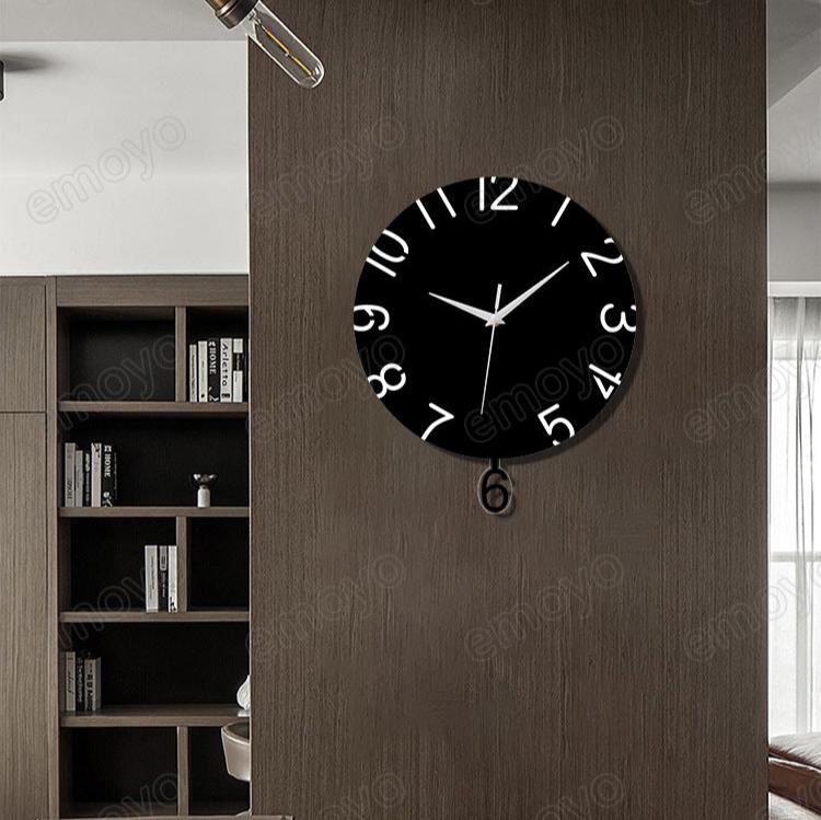 Big Numbers Silent Pendulum Wall Clock — 12" Acrylic