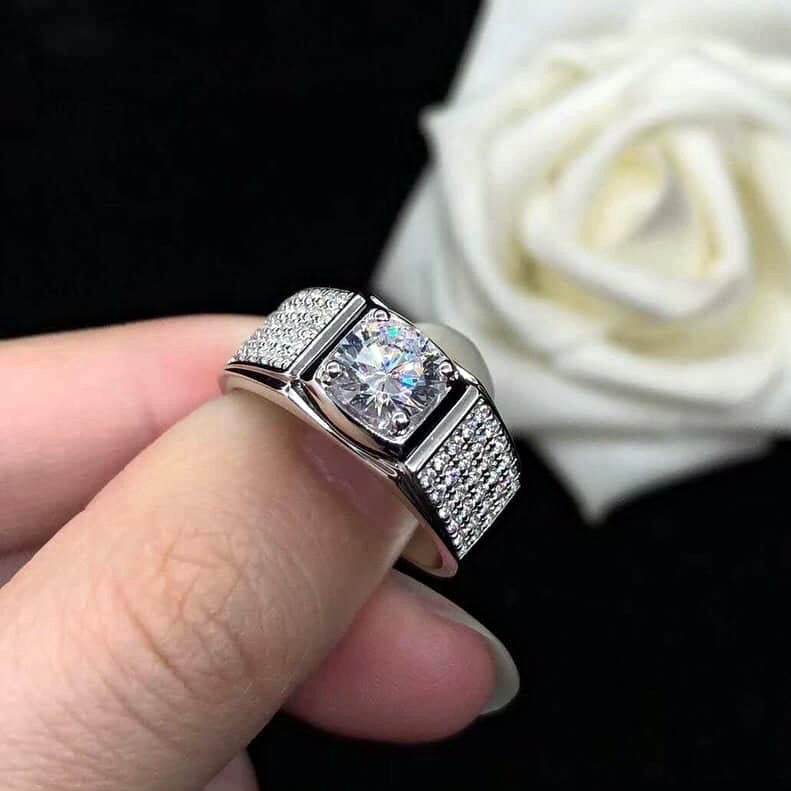 Custom 1 Carat Moissanite Ring for Men