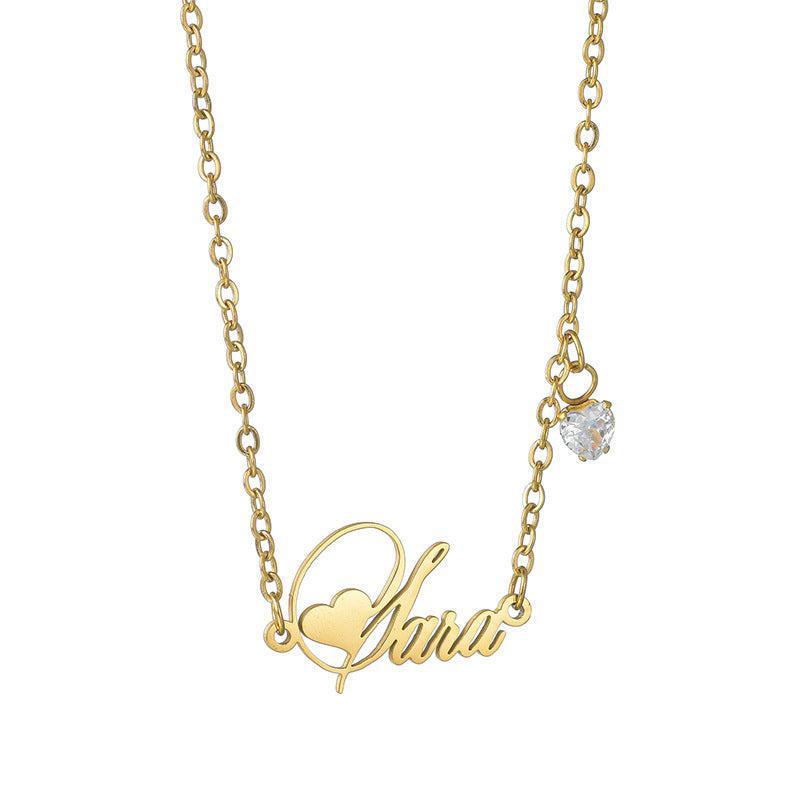Heart Personal Cursive Name Necklace
