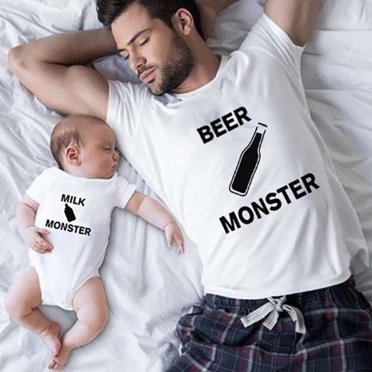 Dad and Baby Matching Cotton Tshirts Set