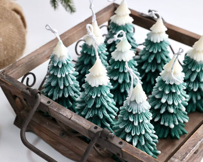 Real Wax Christmas Tree Candles Pine Scented Set of 4