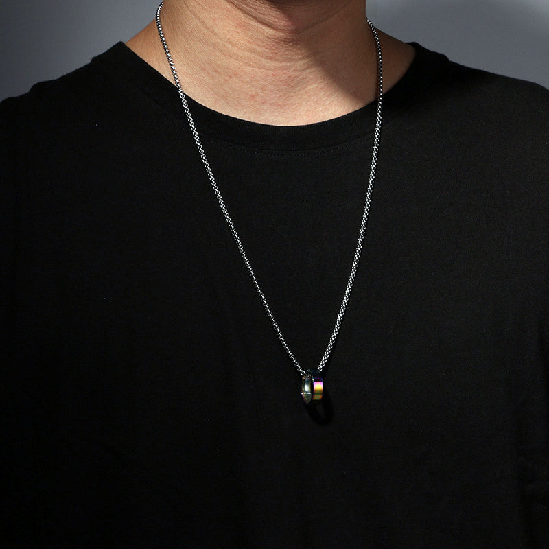 Custom Engravable Ring Pendant Necklace