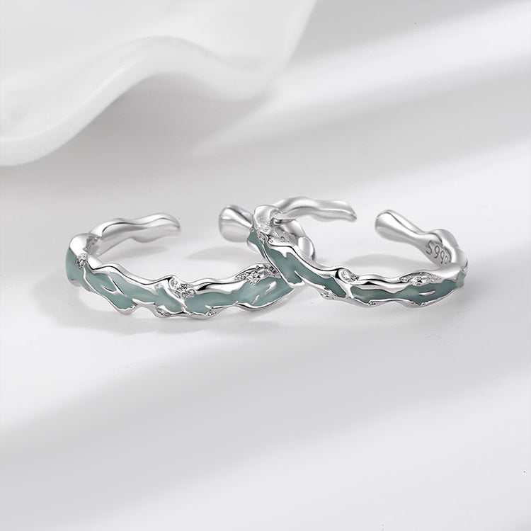 Custom Romantic Lake Promise Rings Set