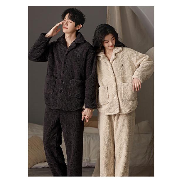 4-Piece Flannel Matching Winter Pajamas for Couples