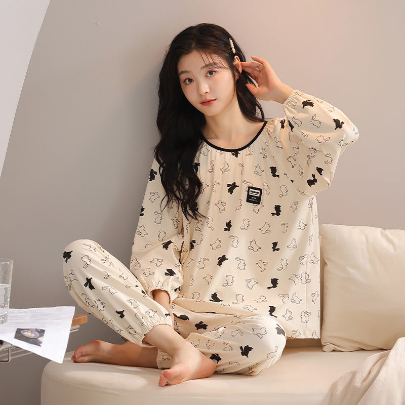 Cute Rabbit Women's Sleepwear Set - 100% Cotton