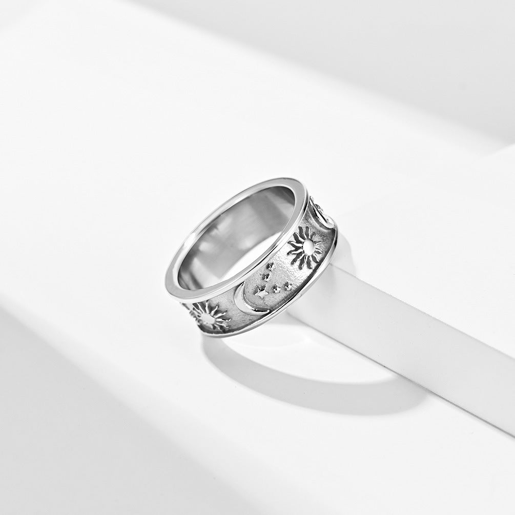 Sun and Moon Mens Promise Ring