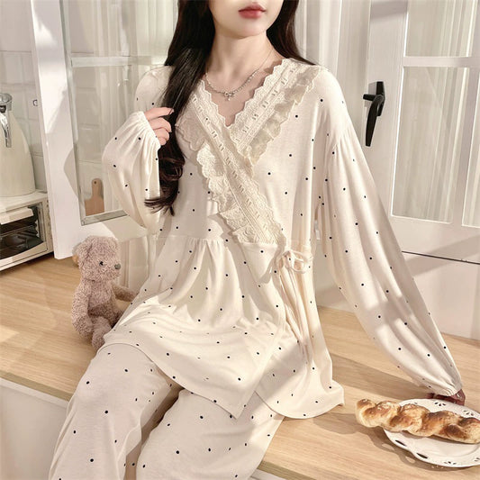 Polka Dot Maternity Sleepwear Blouse