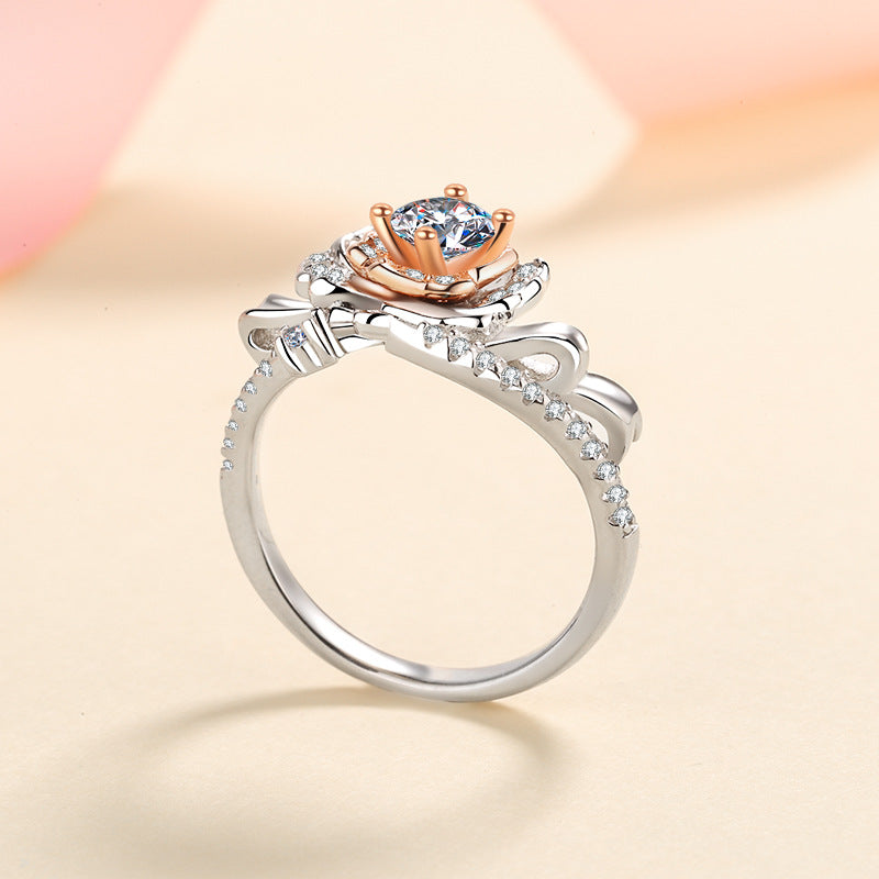 0.5 Carat Moissanite Rose Women Ring