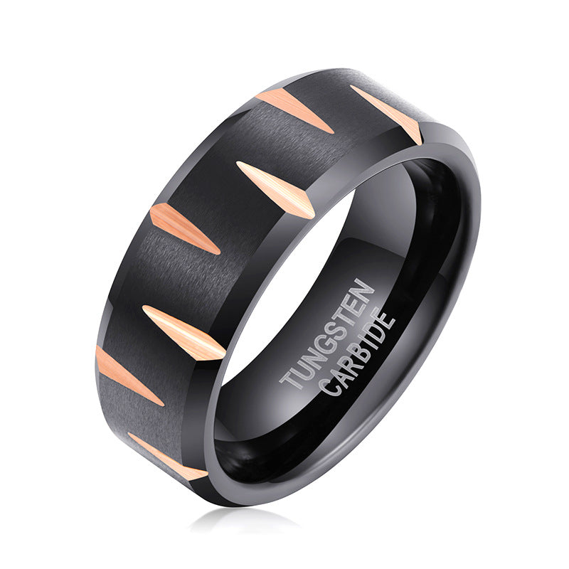 Custom Hip-Hop Fashion Mens Promise Ring Tungsten 8mm