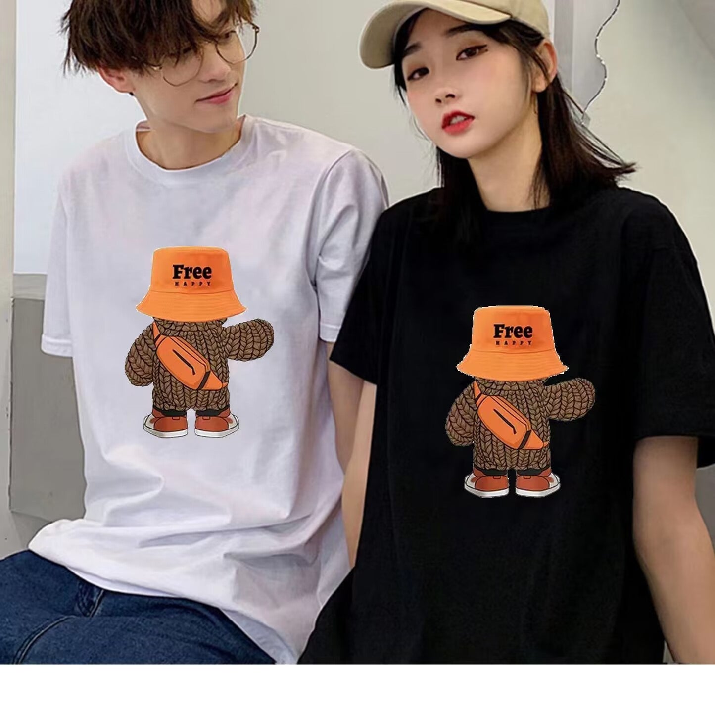Matching Loose T-shirts Set for Couples