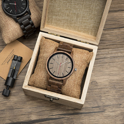 Matching Couple Watch Set made of Walnut Wood