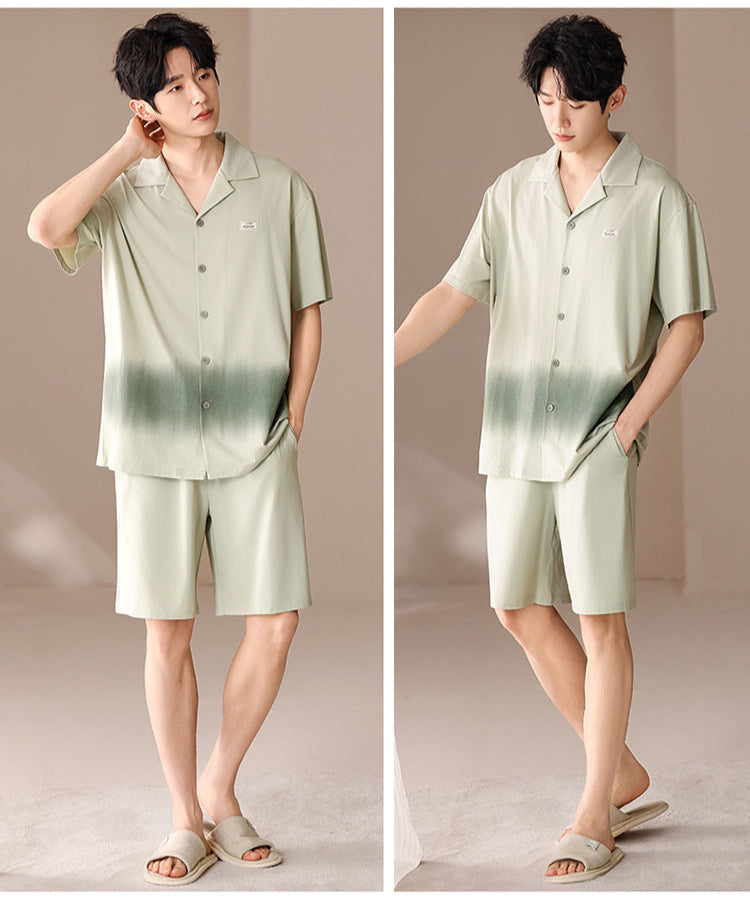 Soft Modal Couple Pajamas - Classic Short Sleeve Set