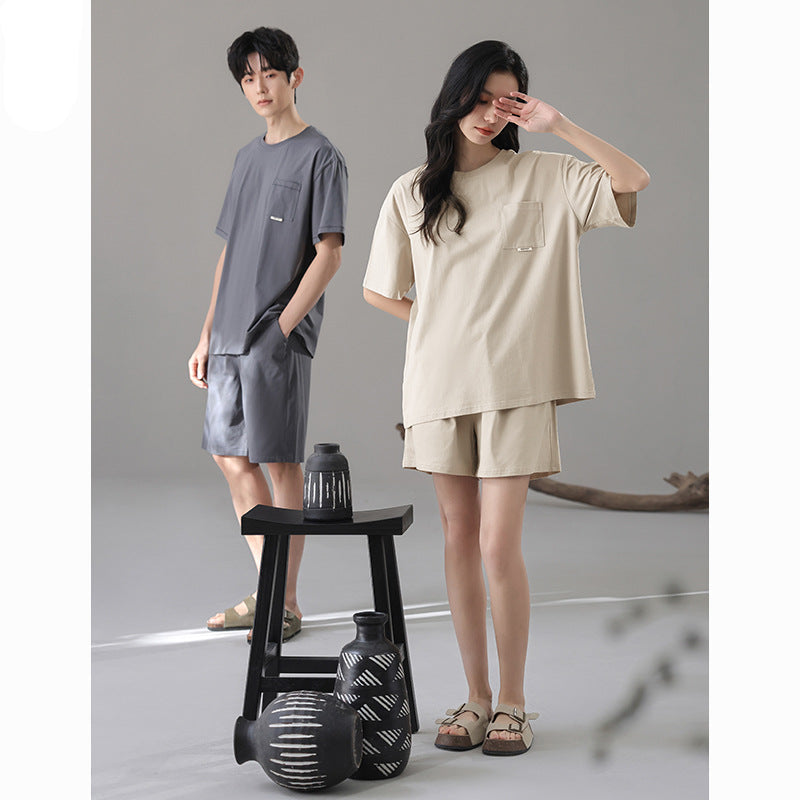 Classic Matching Couple Pajamas - Short-sleeve Premium Cotton