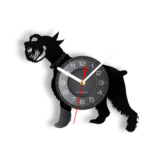 Vinyl Wall Clock Gift for Schnauzer Dog Owner