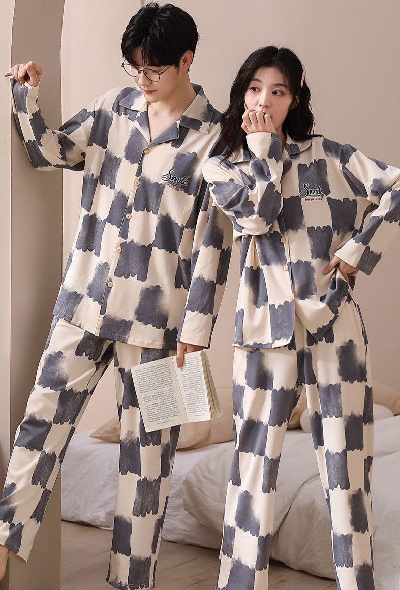 Long Sleeve Loungewear PJs Set for Two 100% Cotton