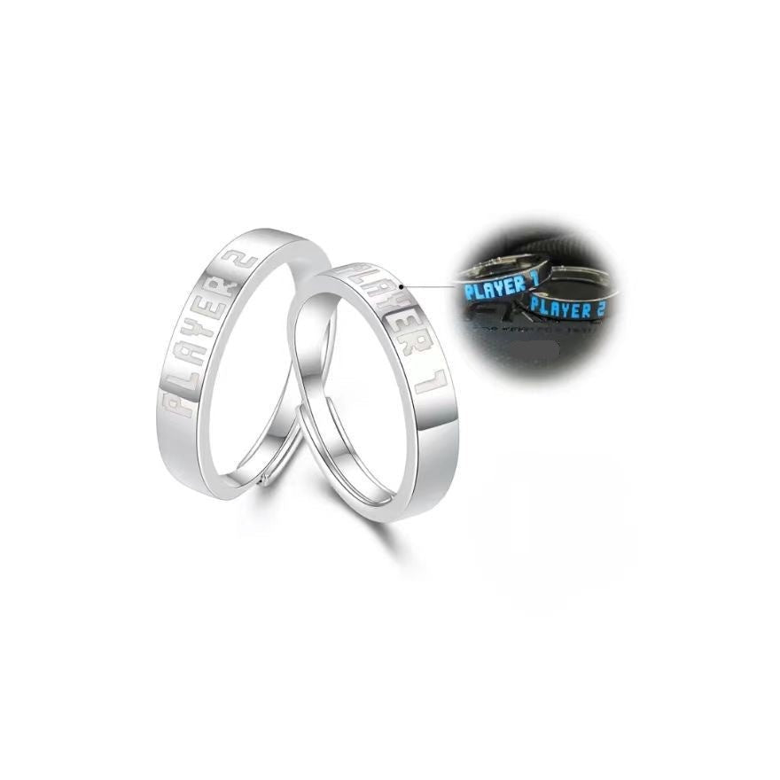 Glow in Dark Matching Rings Set for Couples