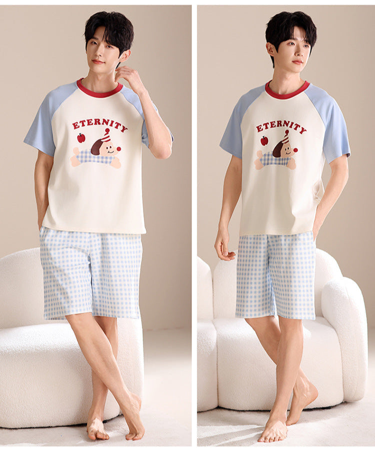 Summer Couple Pajamas - Matching Puppy Design 100% Cotton