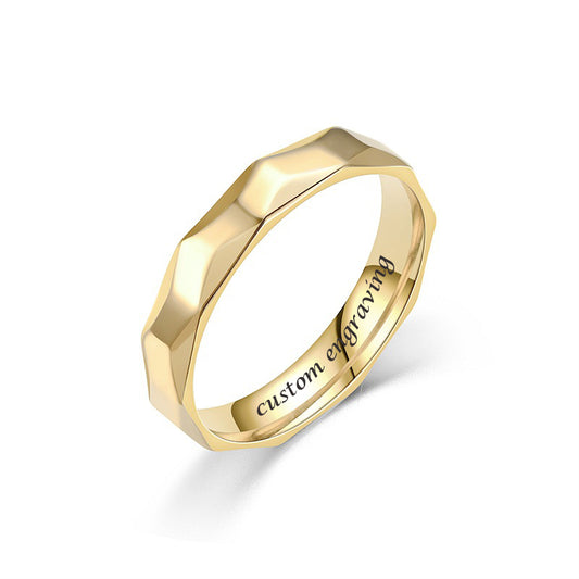 Custom Unisex Rhombus Wedding Ring
