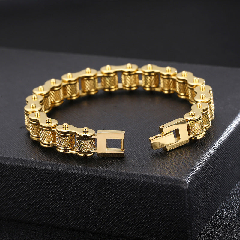 Custom Name Initials Bike Chain Bracelet for Men