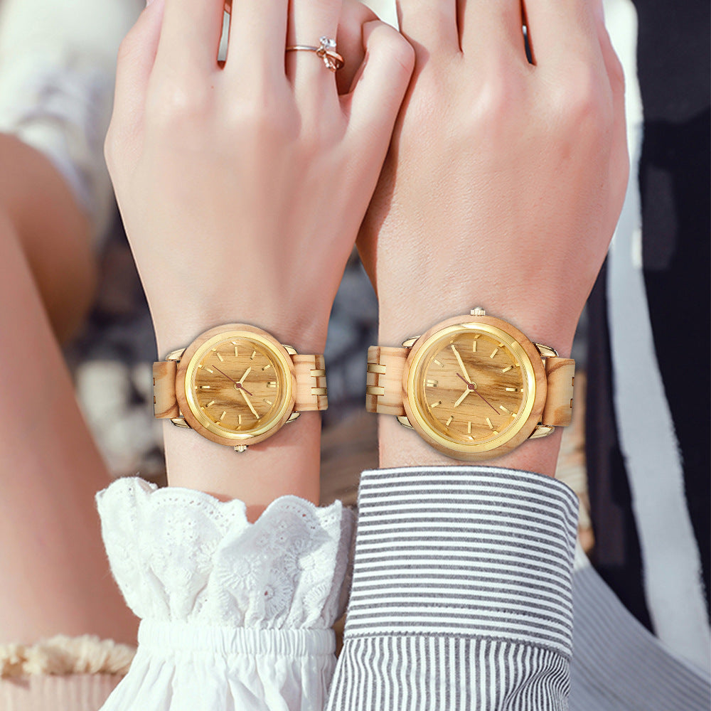 Matching Wooden Watches Set for Men and Women