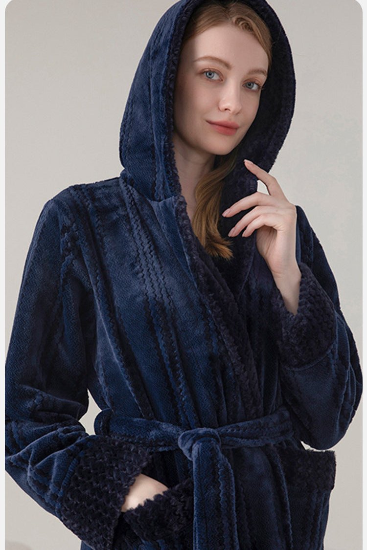 Thickened Flannel Winter Matching Robes Set