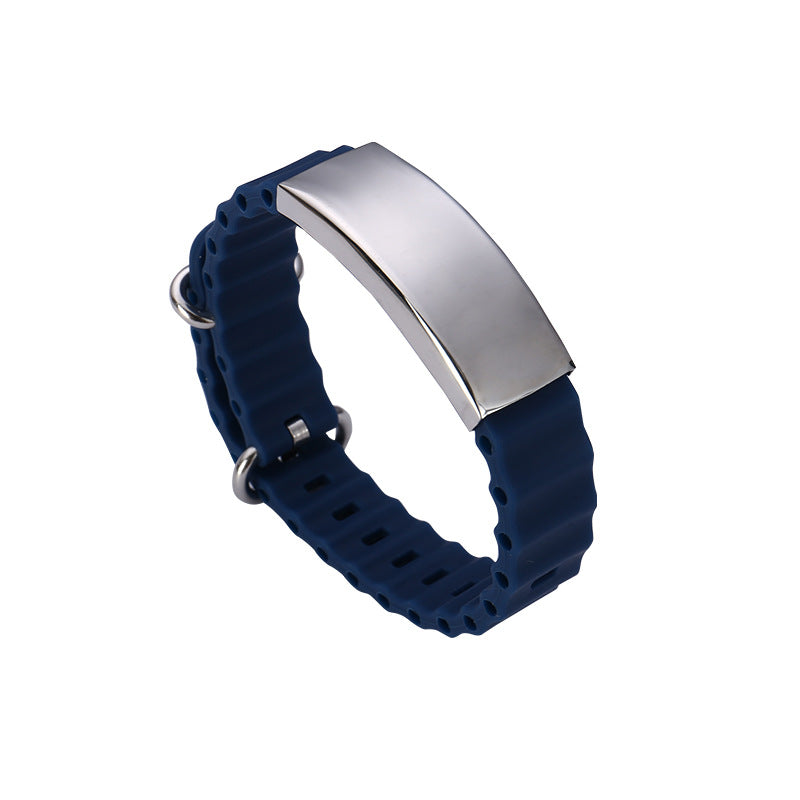 Engravable Sports Bracelet for Men Silicone