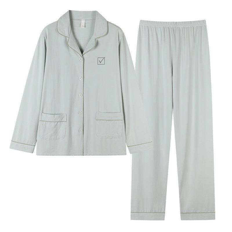 Long Sleeves Comfortable Matching Sleepwear Set 100% Cotton