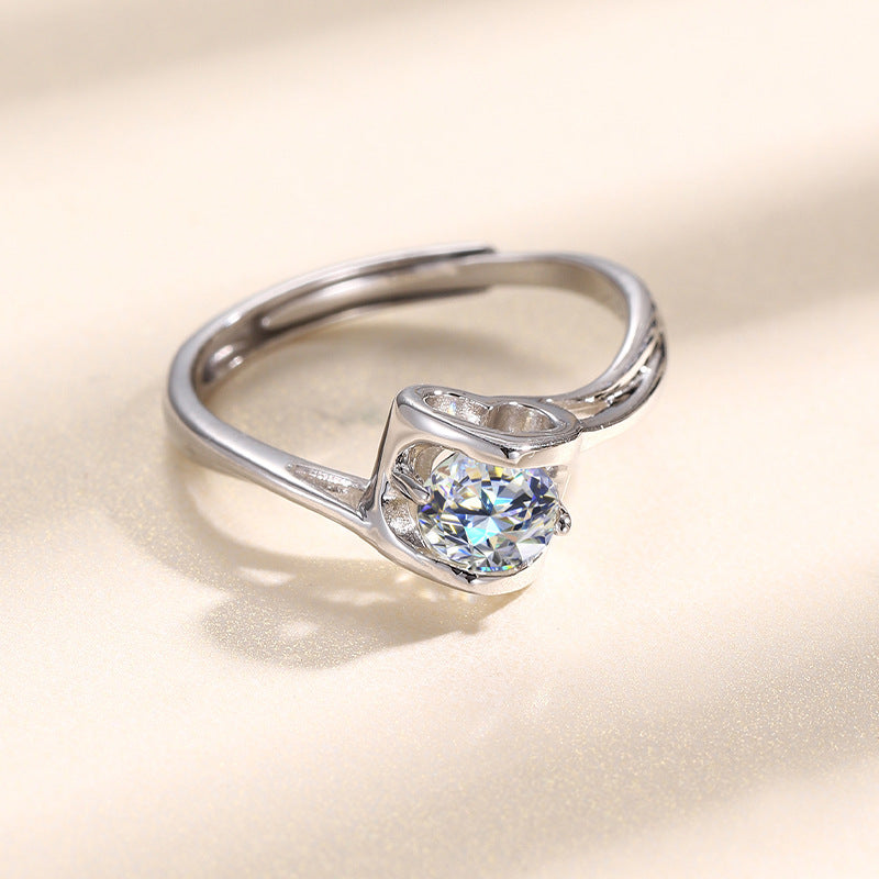 Custom 1 Carat Moissanite Twist Ring for Her