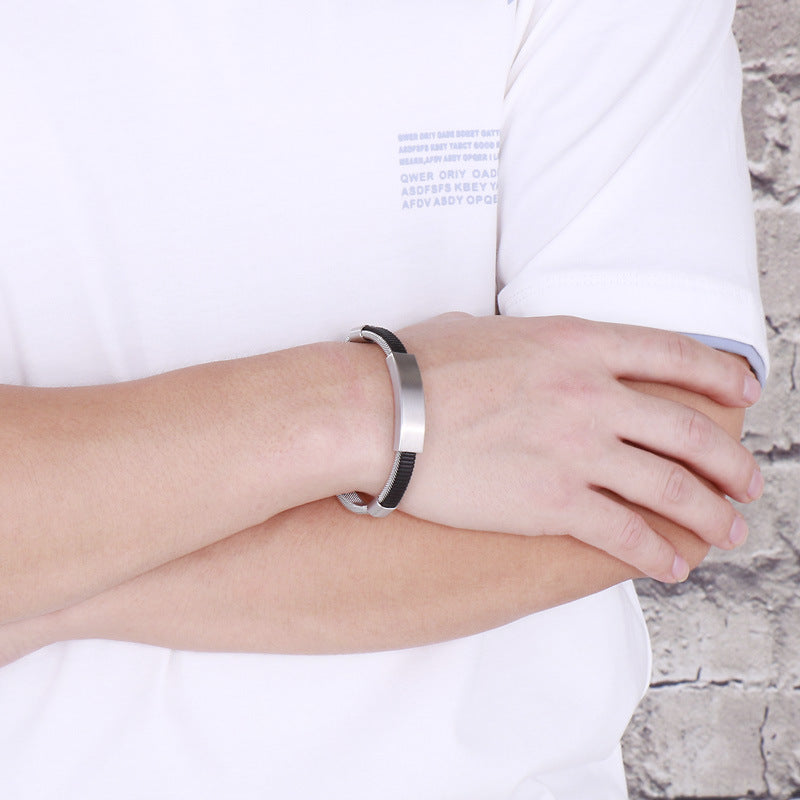 Custom Adjustable Size Mens Bangle Bracelet