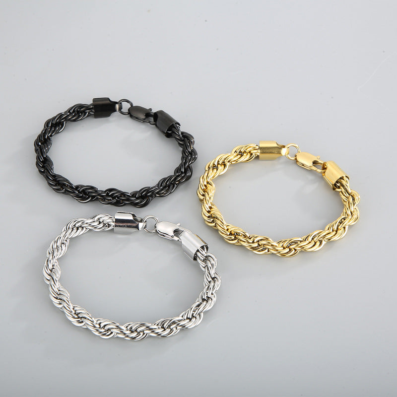 Name Initials Mens Chain Bracelet 22cm Stainless Steel
