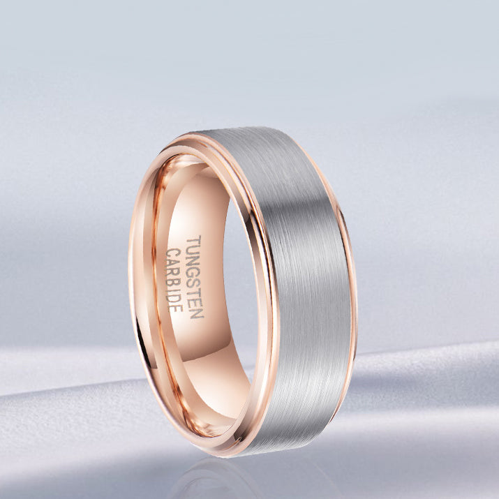 Engravable Matte Finish Mens Promise Ring Tungsten 8mm