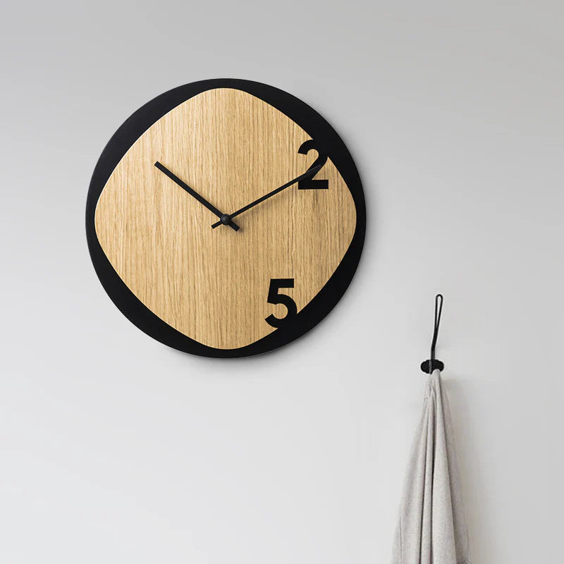 Minimalist Spanish-Style Wooden Wall Clock — 12" (Acrylic + Wood)