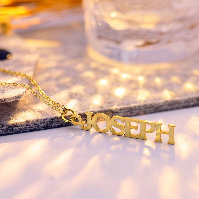 Custom Name Vertical Pendant Necklace