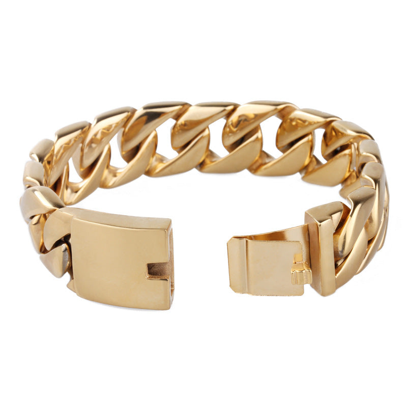 Cuban Chain Mens Bracelet with Names Engraved