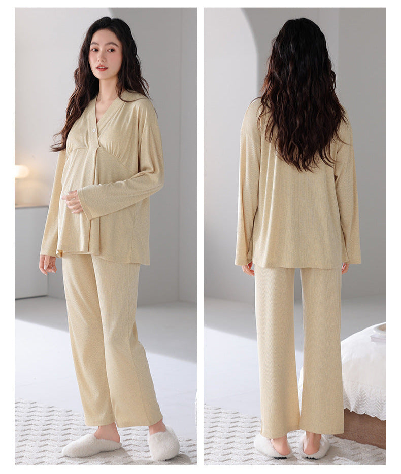 Soft Maternity Nursing Pajamas Set