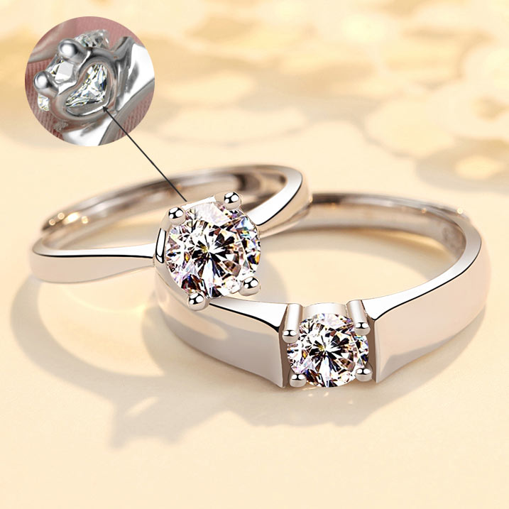 Personalized His and Her Couple Rings Set for 2
