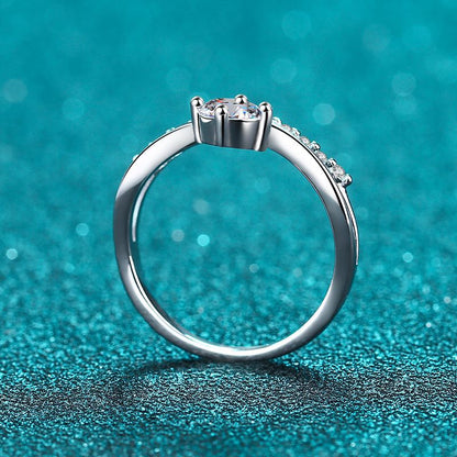 0.5 Carat V-Shaped Moissanite Ring for Her