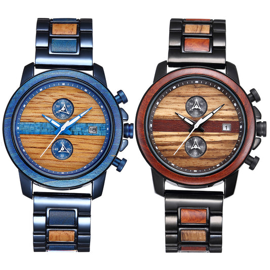 Matching Wooden Quartz Couple Watch Set for Two